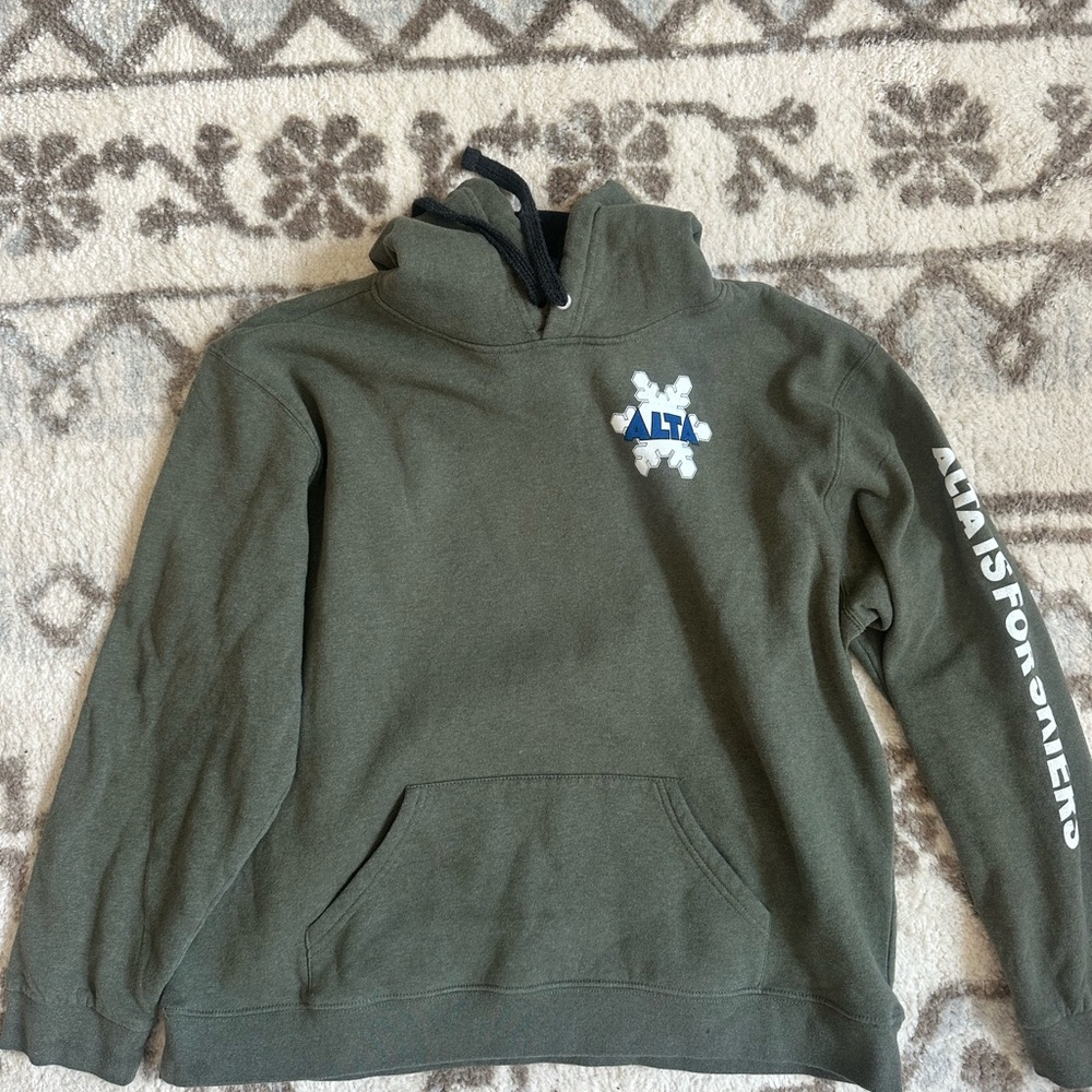 Alta Ski Area Olive Green Hoodie